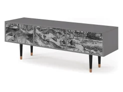Móvel De Tv* Mueble de TV - 170х59х48 cm - T4 - Rusticorum, Cinza Cinzento
