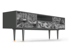 Outlet Mueble de TV - 170х59х41 cm - T6 - Rusticorum, Antracite Cinza antracite