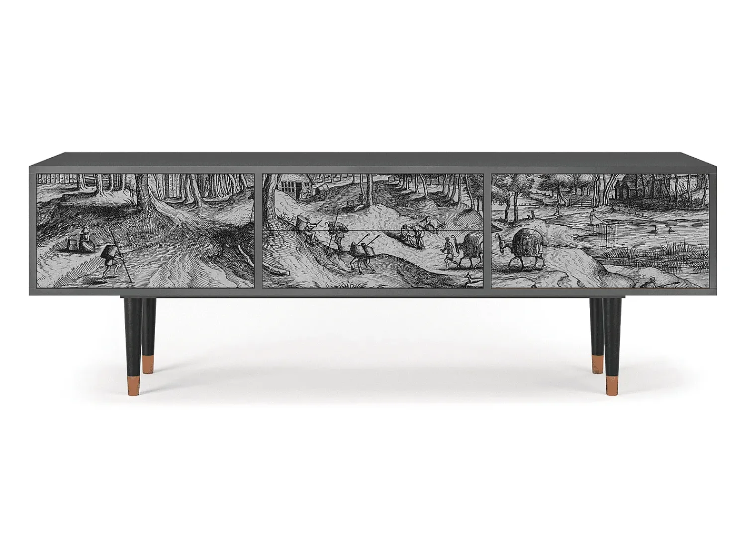 Mueble de TV - 170х59х48 cm - T4 - Rusticorum, Antracite^ Móvel De Tv