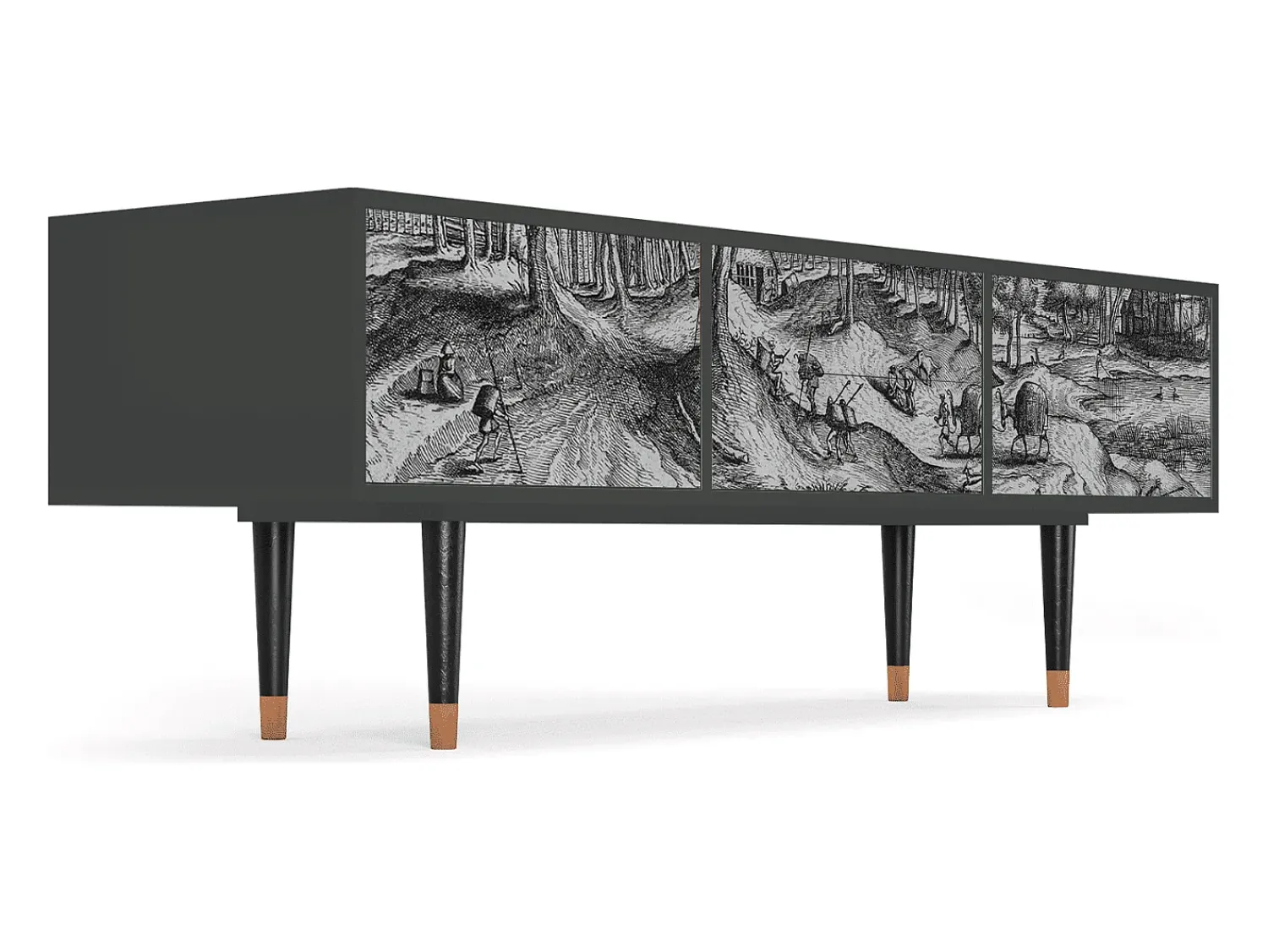 Mueble de TV - 170х59х48 cm - T4 - Rusticorum, Antracite^ Móvel De Tv