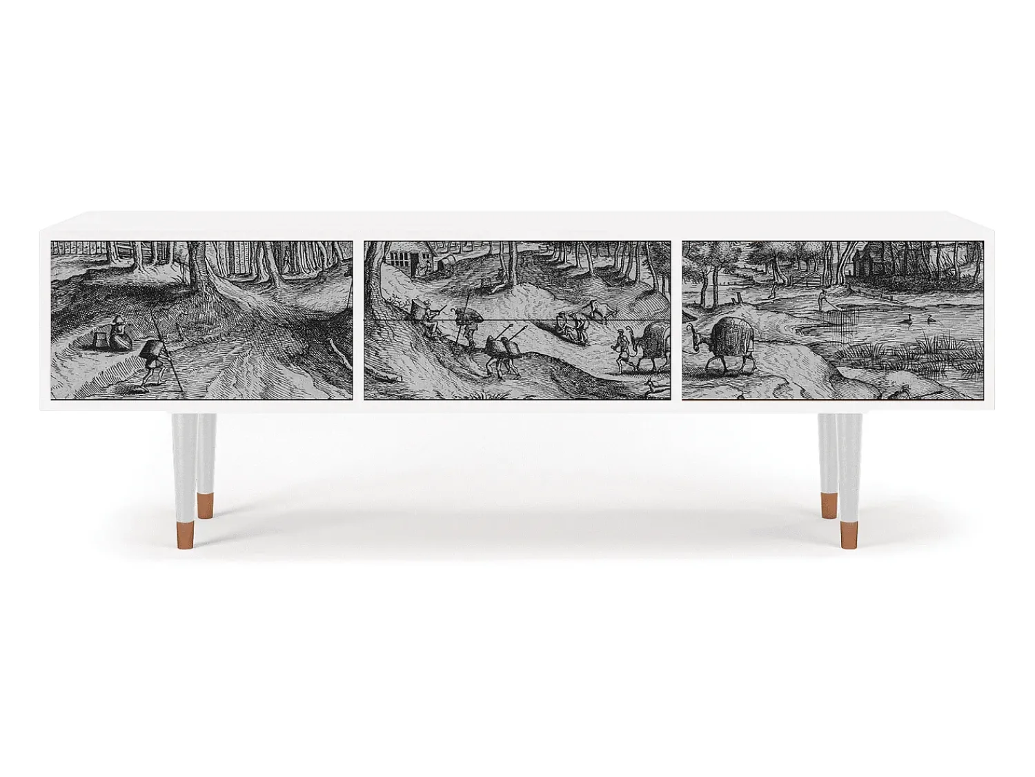 Mueble de TV - 170х59х48 cm - T4 - Rusticorum, Branco^ Móvel De Tv