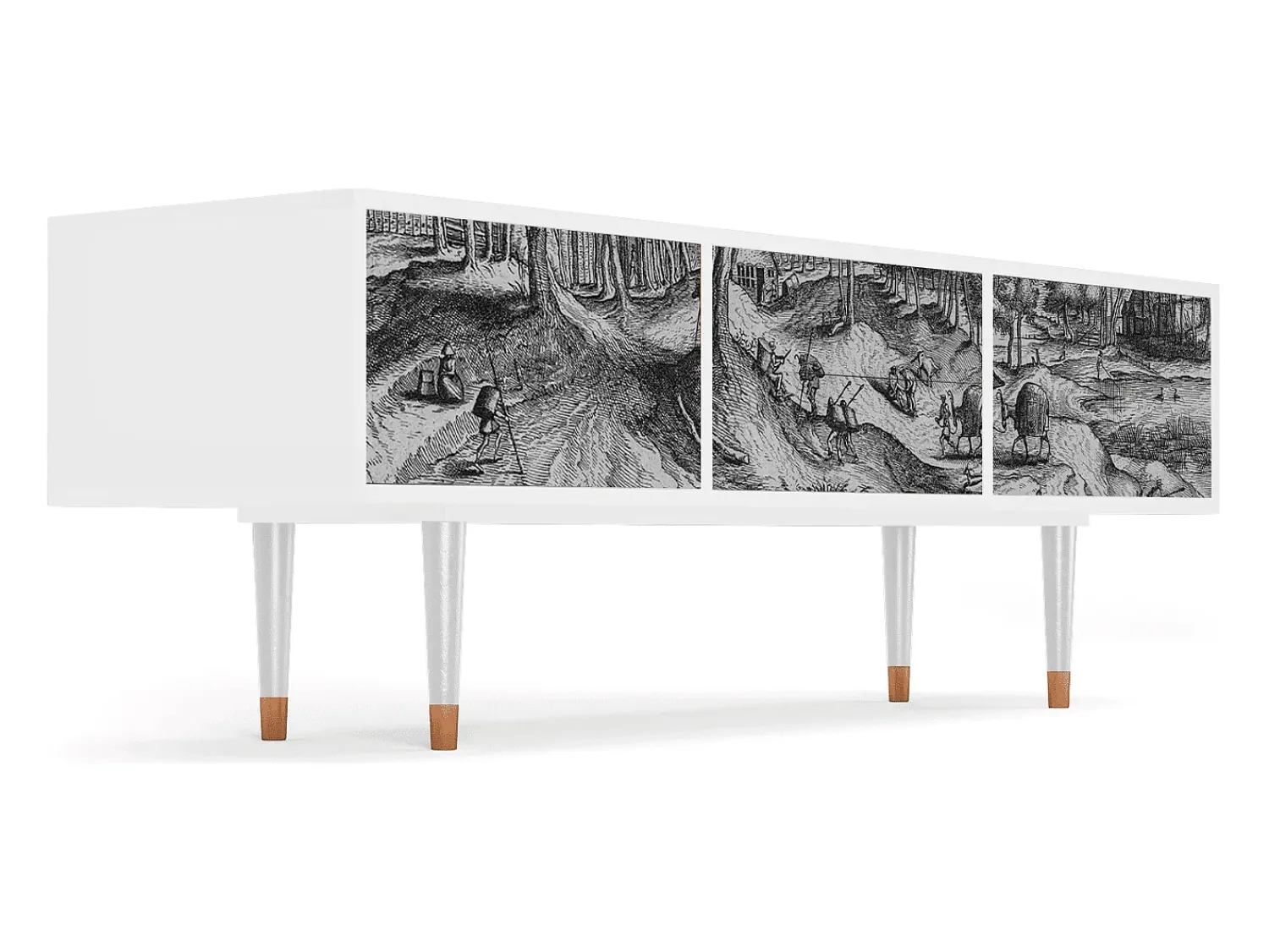Mueble de TV - 170х59х48 cm - T4 - Rusticorum, Branco^ Móvel De Tv
