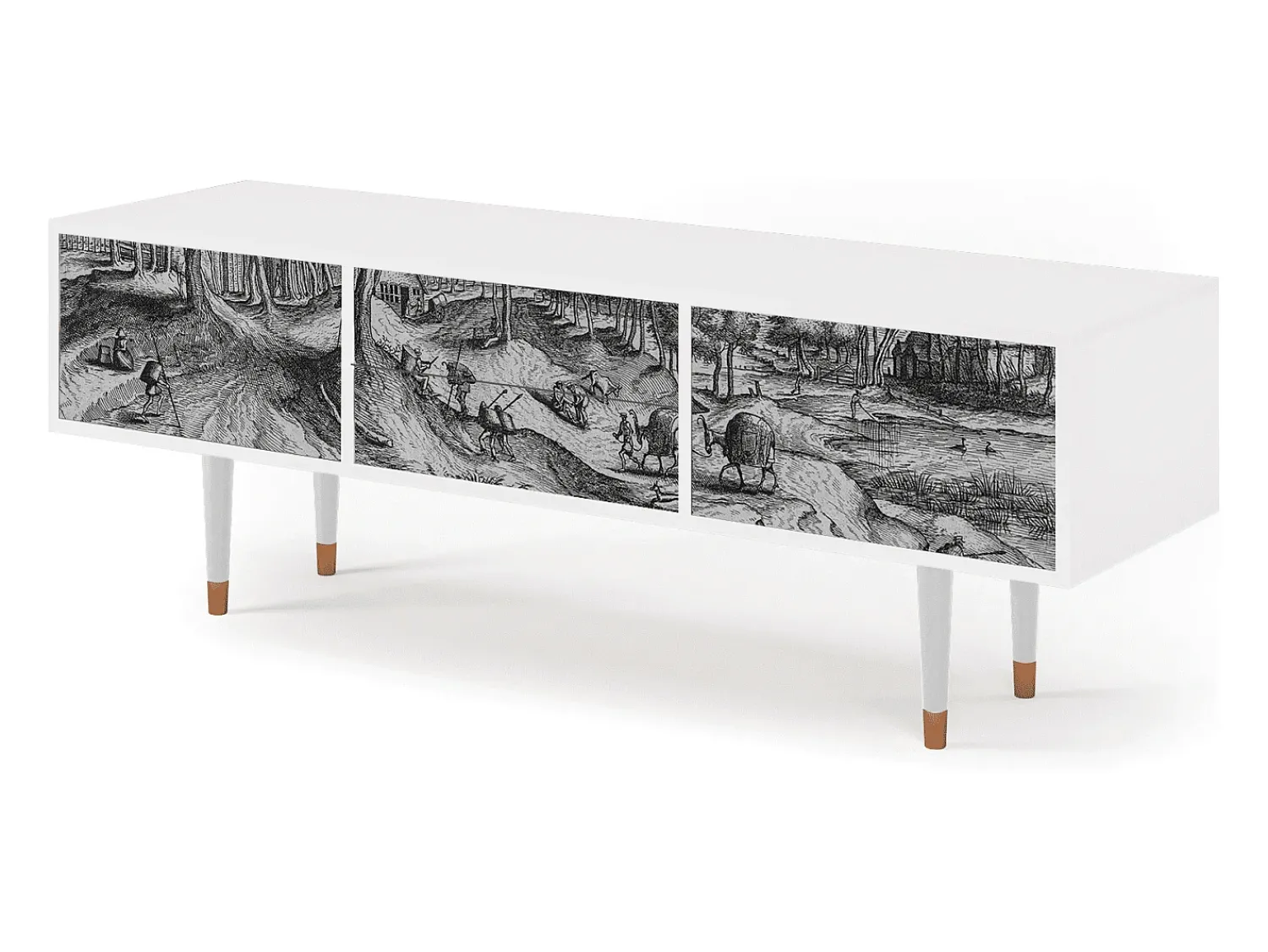 Mueble de TV - 170х59х48 cm - T4 - Rusticorum, Branco^ Móvel De Tv