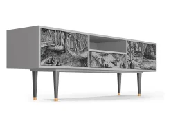 Móvel De Tv* Mueble de TV - 170х59х41 cm - T6 - Rusticorum, Cinza Cinzento