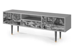 Móvel De Tv* Mueble de TV - 170х59х41 cm - T6 - Rusticorum, Cinza Cinzento