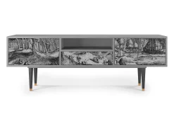 Móvel De Tv* Mueble de TV - 170х59х41 cm - T6 - Rusticorum, Cinza Cinzento