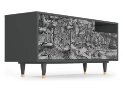 Móvel De Tv* Mueble de TV - 125х56х41 cm - T7 - Rusticorum, Antracite Cinza antracite