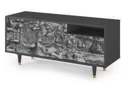 Móvel De Tv* Mueble de TV - 125х56х41 cm - T7 - Rusticorum, Antracite Cinza antracite