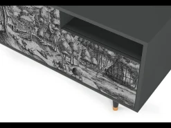 Móvel De Tv* Mueble de TV - 125х56х41 cm - T7 - Rusticorum, Antracite Cinza antracite