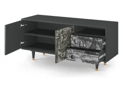 Móvel De Tv* Mueble de TV - 125х56х41 cm - T7 - Rusticorum, Antracite Cinza antracite