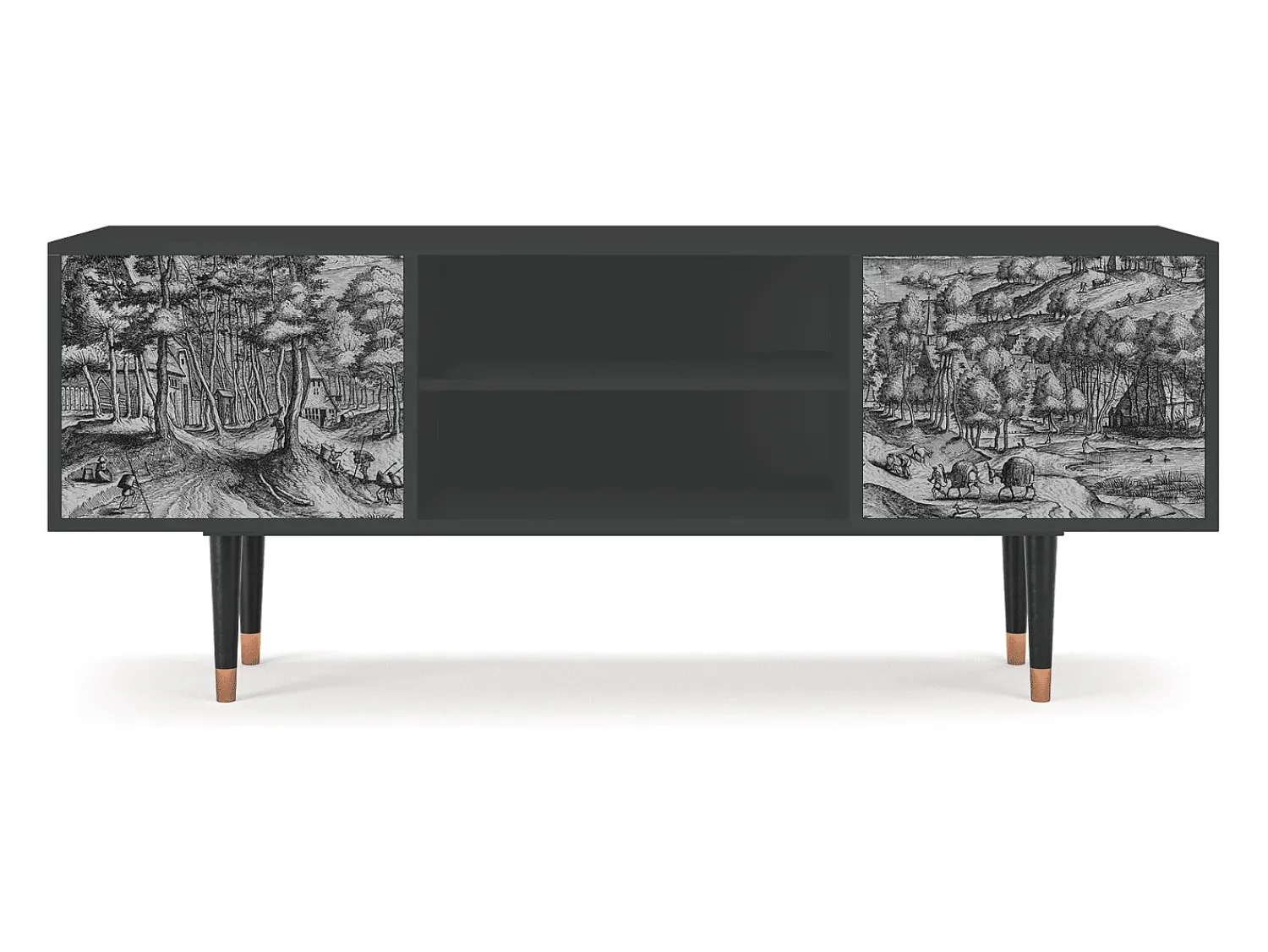 Mueble de TV - 170х69х48 cm - T2 - Rusticorum, Antracite^ Móvel De Tv