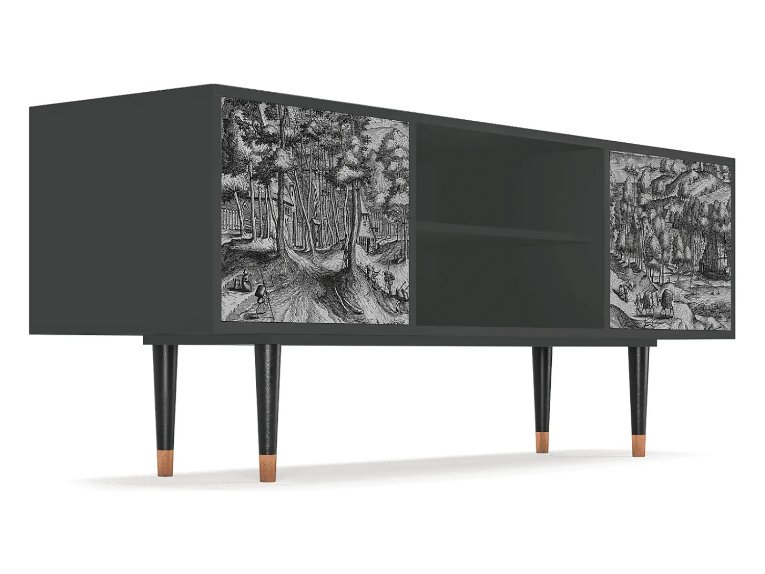 Mueble de TV - 170х69х48 cm - T2 - Rusticorum, Antracite^ Móvel De Tv