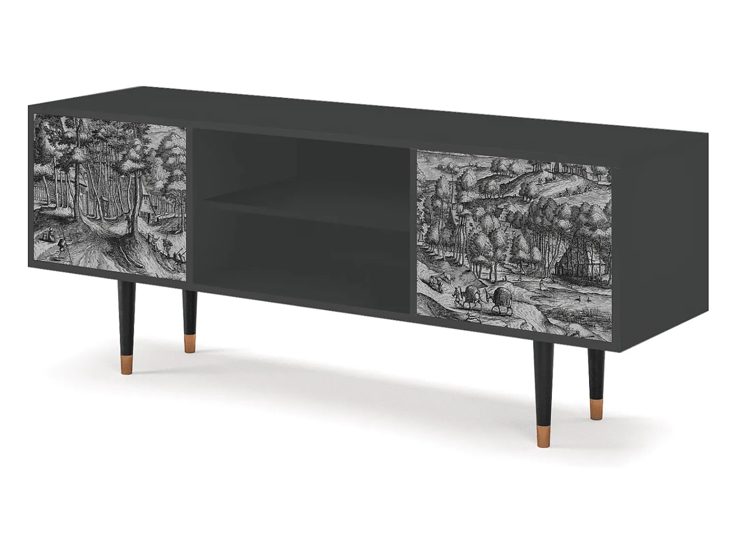 Mueble de TV - 170х69х48 cm - T2 - Rusticorum, Antracite^ Móvel De Tv