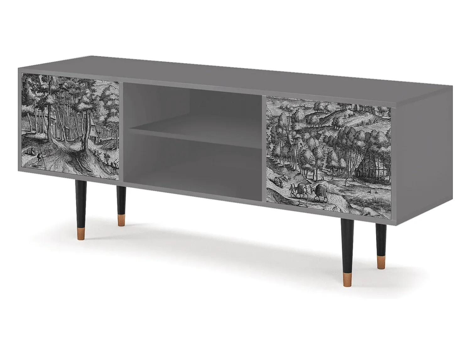 Discount Mueble de TV - 170х69х48 cm - T2 - Rusticorum, Cinza Cinzento