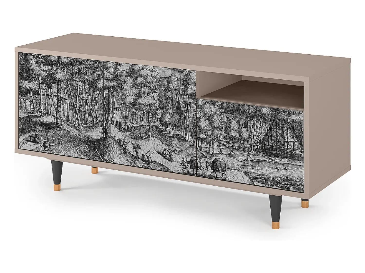 Mueble de TV - 125х56х41 cm - T7 - Rusticorum, Latte^ Móvel De Tv