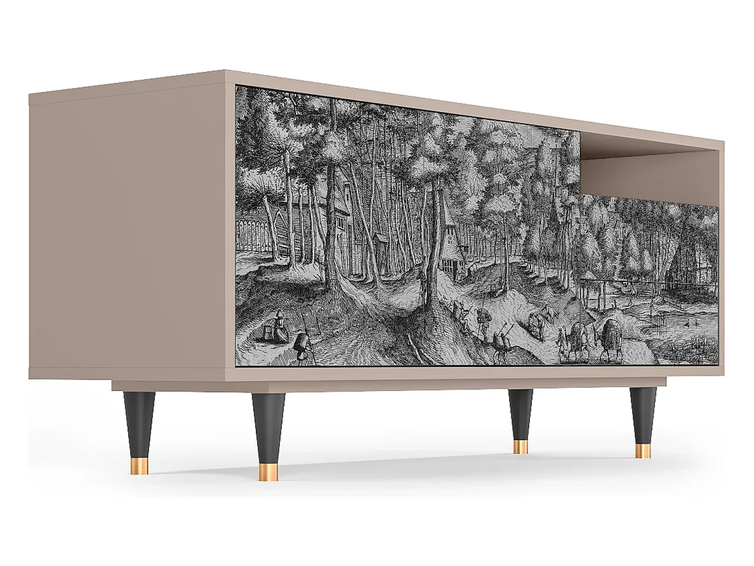 Mueble de TV - 125х56х41 cm - T7 - Rusticorum, Latte^ Móvel De Tv
