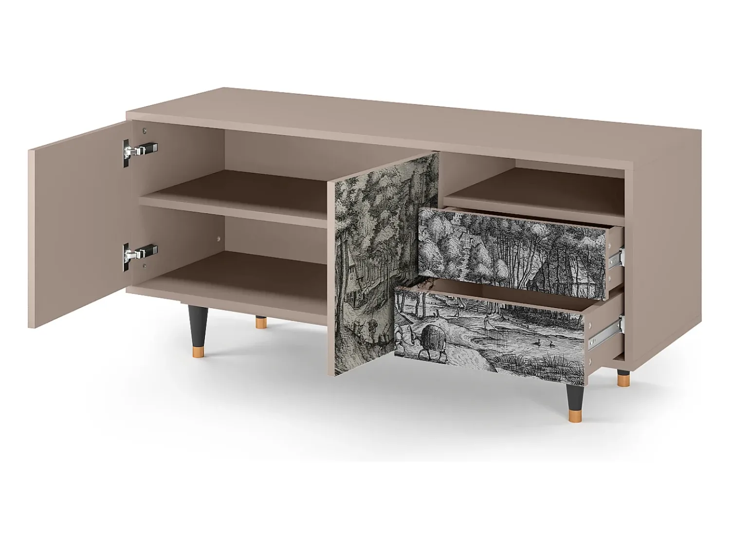 Mueble de TV - 125х56х41 cm - T7 - Rusticorum, Latte^ Móvel De Tv