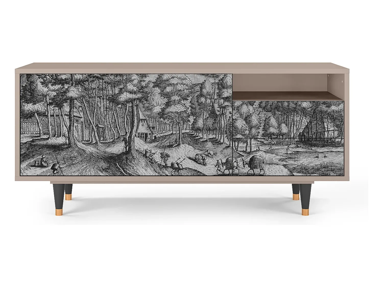 Mueble de TV - 125х56х41 cm - T7 - Rusticorum, Latte^ Móvel De Tv