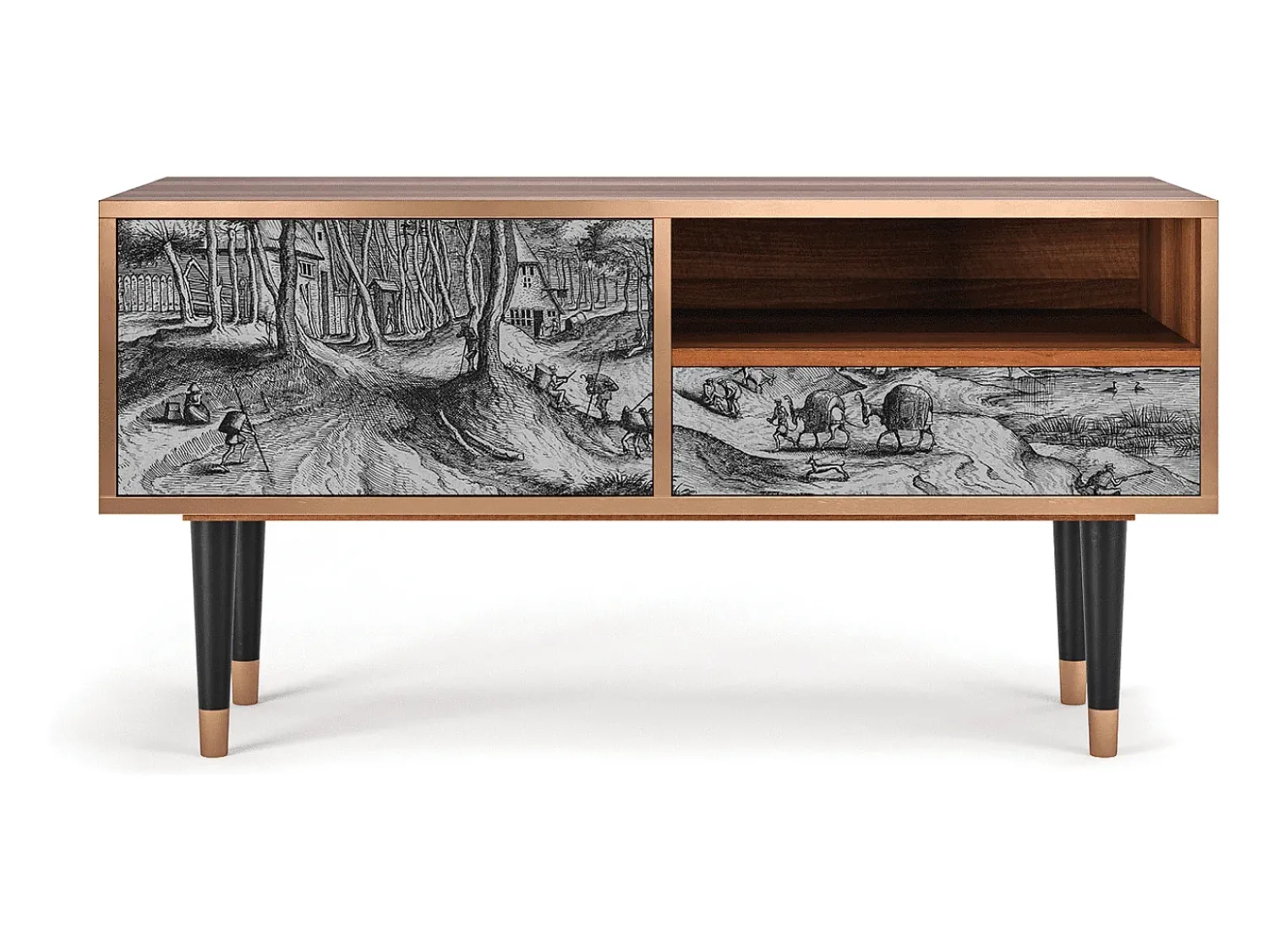 Mueble de TV - 115х59х48 cm - T3 - Rusticorum, Nogueira^ Móvel De Tv