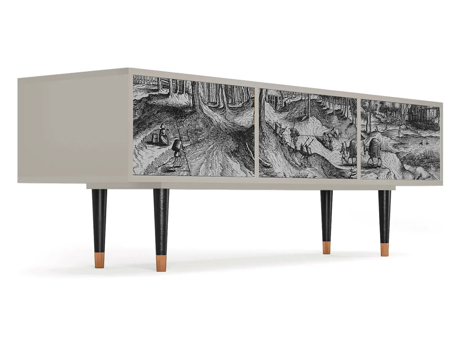 Móvel De Tv* Mueble de TV - 170х59х48 cm - T4 - Rusticorum, Areia Bege