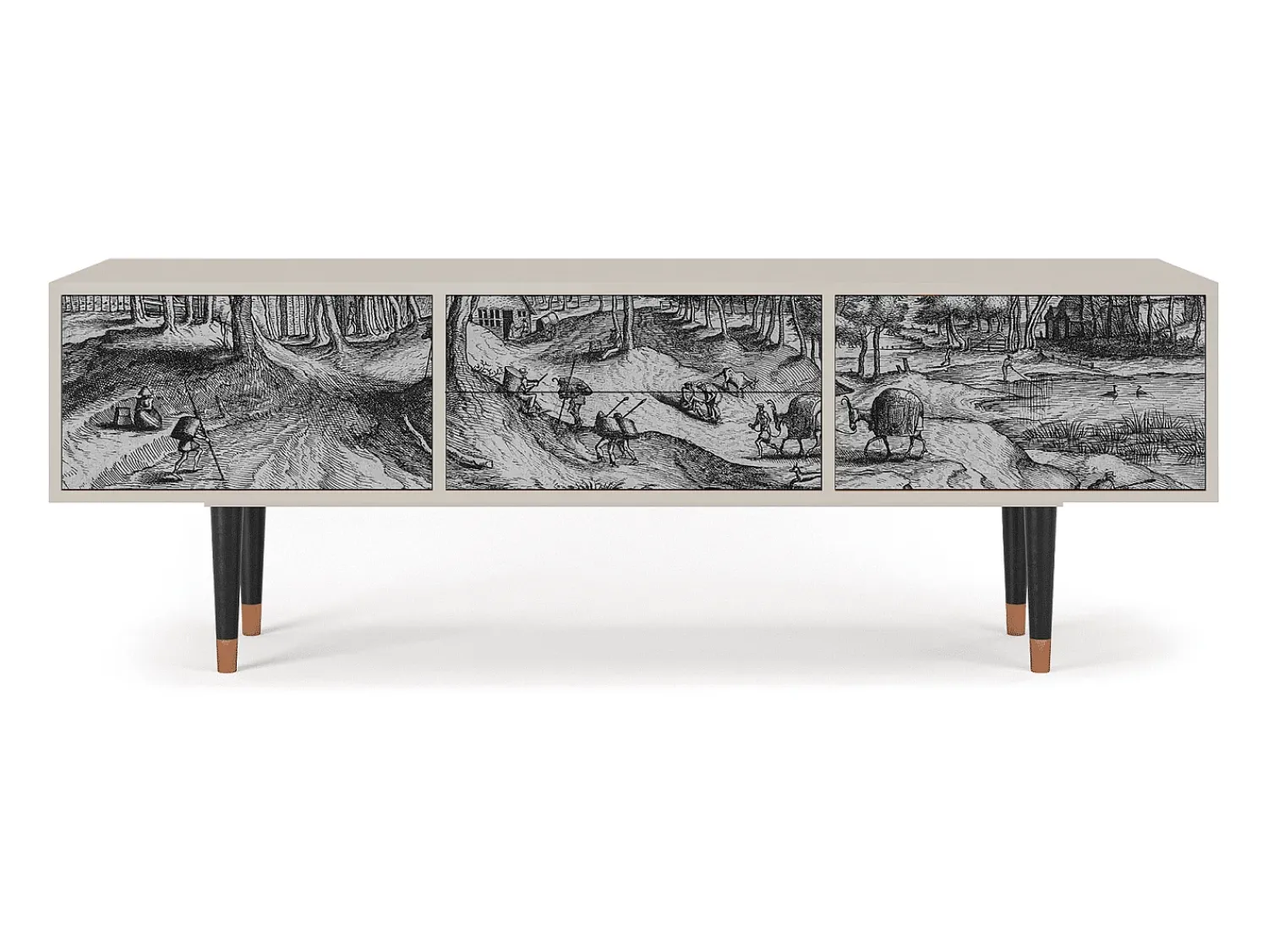 Móvel De Tv* Mueble de TV - 170х59х48 cm - T4 - Rusticorum, Areia Bege