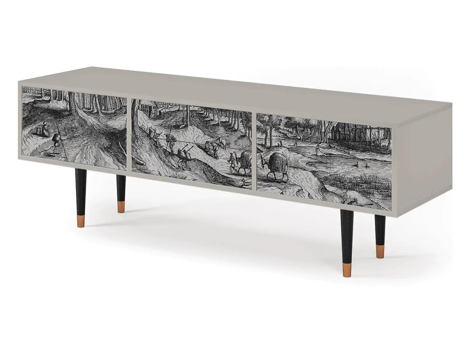 Móvel De Tv* Mueble de TV - 170х59х48 cm - T4 - Rusticorum, Areia Bege