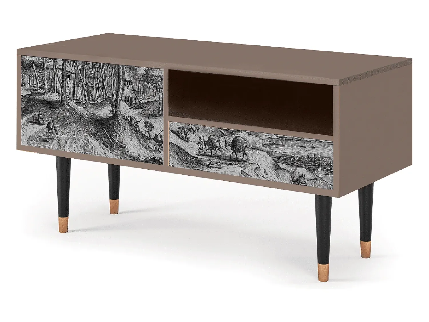 Mueble de TV - 115х59х48 cm - T3 - Rusticorum, Latte Bege