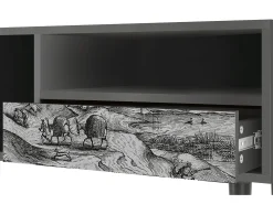 Móvel De Tv| Mueble de TV - 115х59х48 cm - T3 - Rusticorum, Antracite Cinza antracite