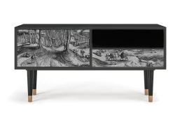 Móvel De Tv| Mueble de TV - 115х59х48 cm - T3 - Rusticorum, Antracite Cinza antracite