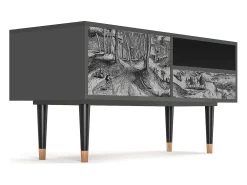 Móvel De Tv| Mueble de TV - 115х59х48 cm - T3 - Rusticorum, Antracite Cinza antracite