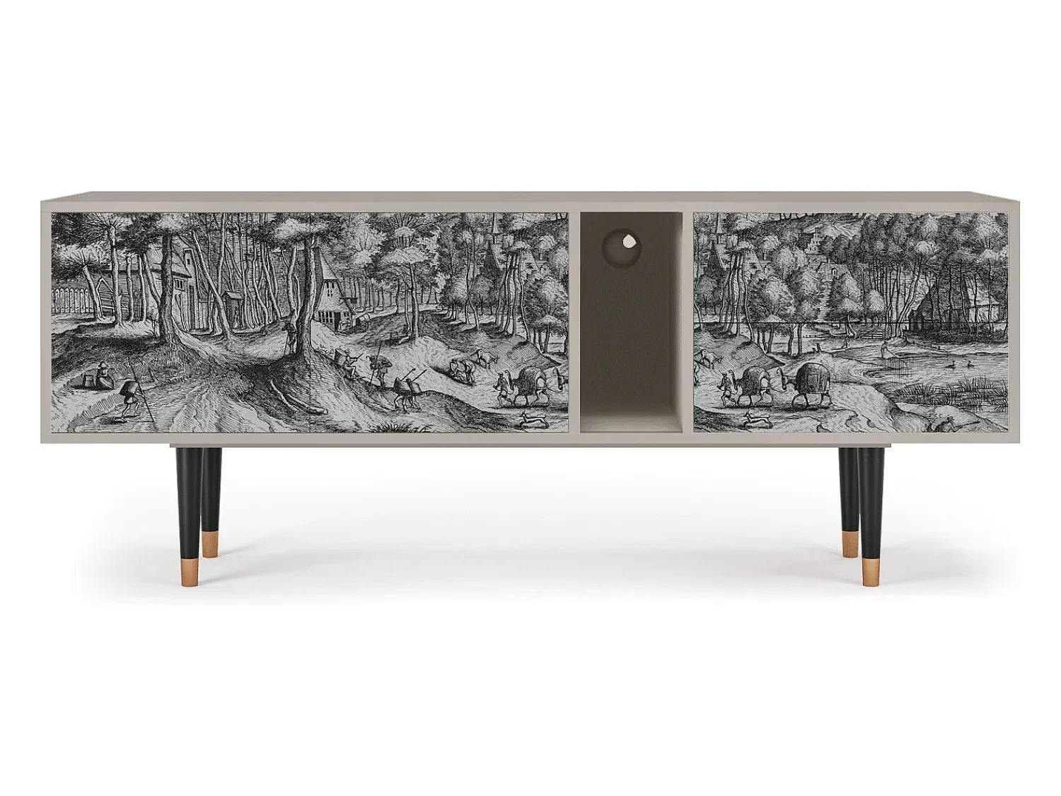 Móvel De Tv* Mueble de TV - 170х69х48 cm - T1 - Rusticorum, Areia Bege