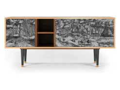 Móvel De Tv* Mueble de TV - 150х69х41 cm - T5 - Rusticorum, Nogueira Castanho