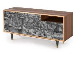 Móvel De Tv| Mueble de TV - 125х56х41 cm - T7 - Rusticorum, Nogueira Castanho
