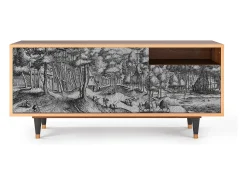 Móvel De Tv| Mueble de TV - 125х56х41 cm - T7 - Rusticorum, Nogueira Castanho