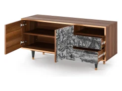 Móvel De Tv| Mueble de TV - 125х56х41 cm - T7 - Rusticorum, Nogueira Castanho