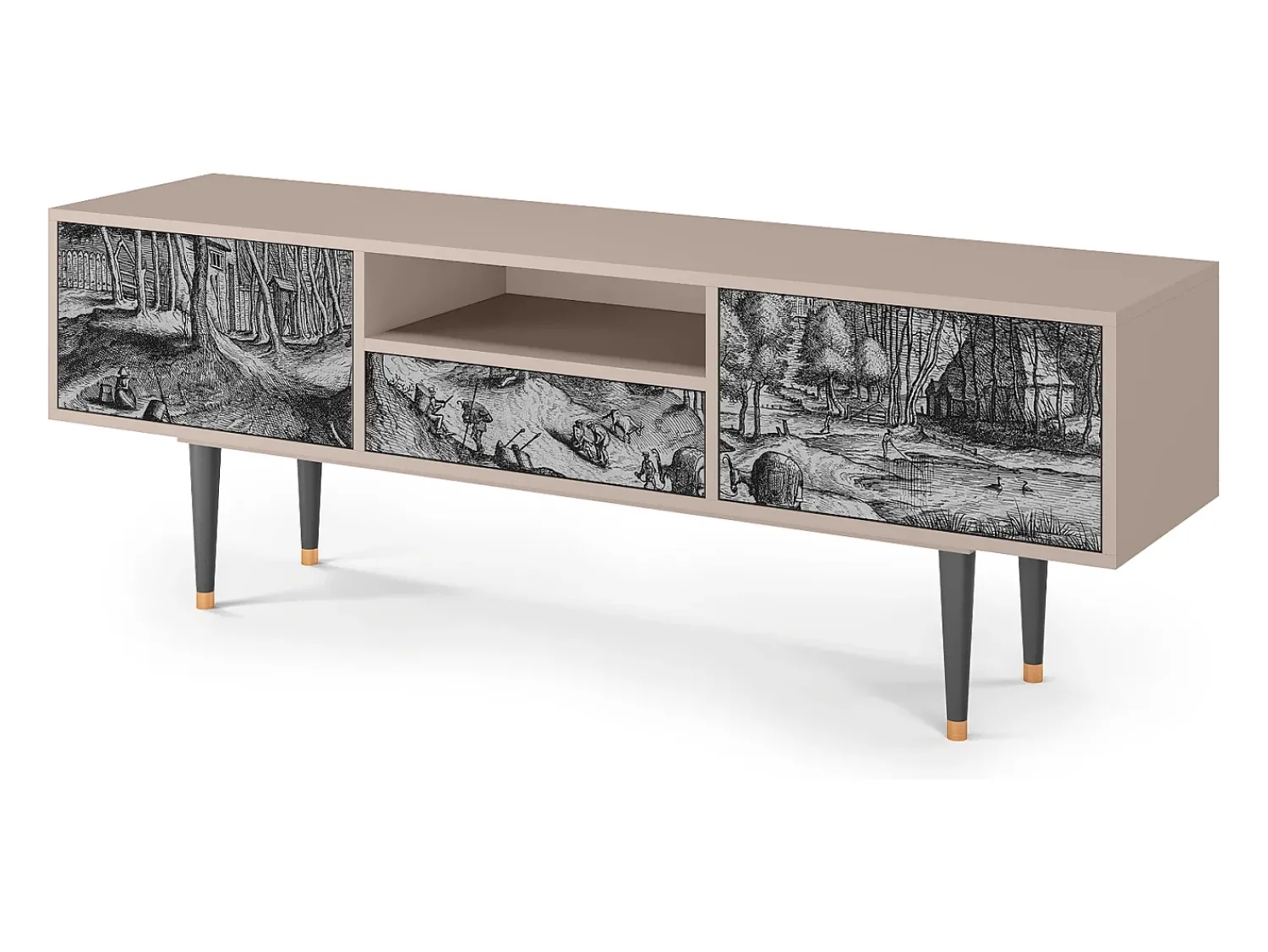 Mueble de TV - 170х59х41 cm - T6 - Rusticorum, Latte^ Móvel De Tv