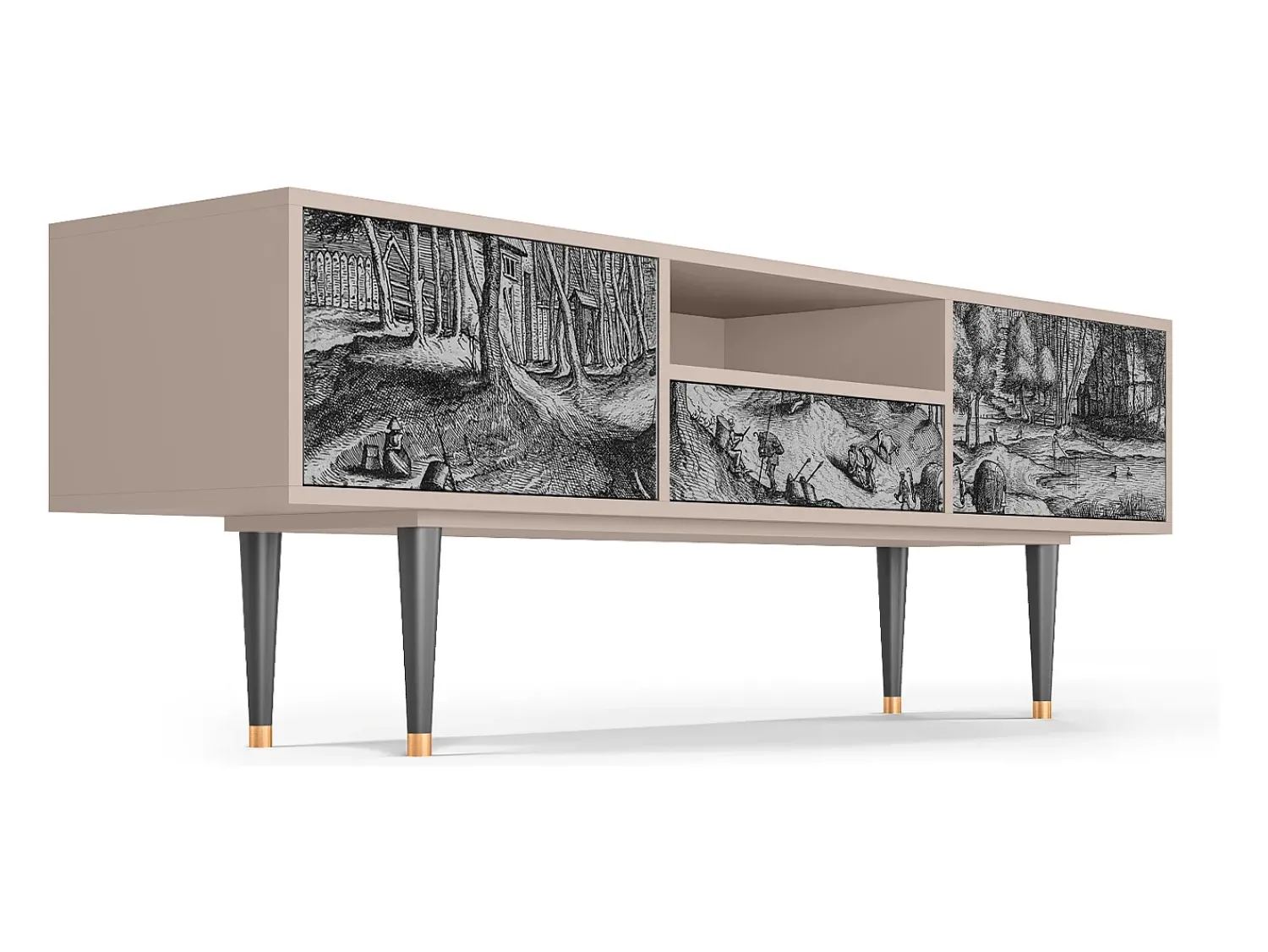 Mueble de TV - 170х59х41 cm - T6 - Rusticorum, Latte^ Móvel De Tv