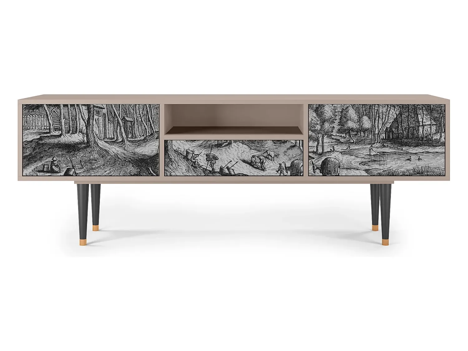 Mueble de TV - 170х59х41 cm - T6 - Rusticorum, Latte^ Móvel De Tv