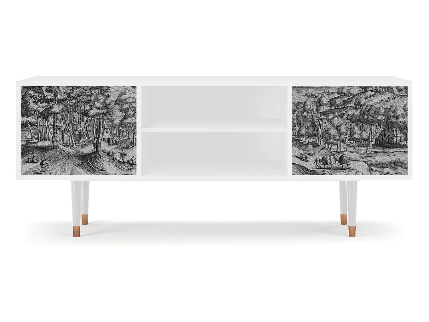 Móvel De Tv* Mueble de TV - 170х69х48 cm - T2 - Rusticorum, Branco Bege