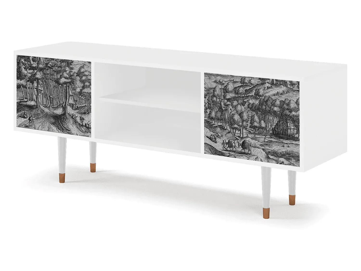 Móvel De Tv* Mueble de TV - 170х69х48 cm - T2 - Rusticorum, Branco Bege