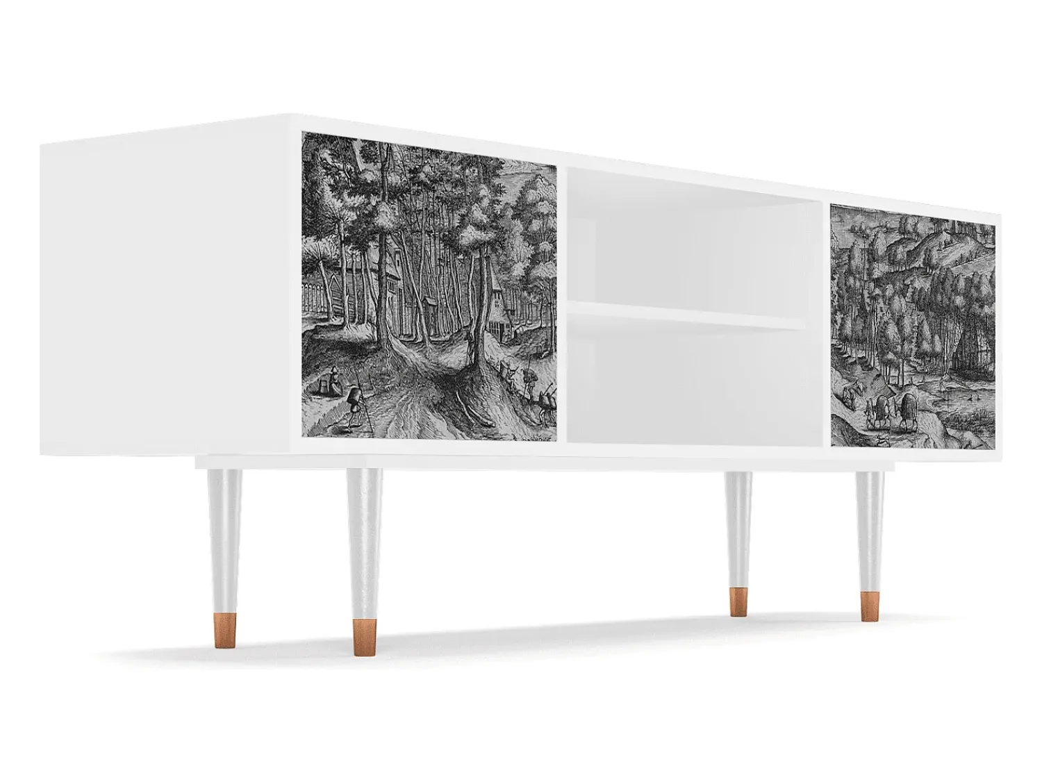 Móvel De Tv* Mueble de TV - 170х69х48 cm - T2 - Rusticorum, Branco Bege