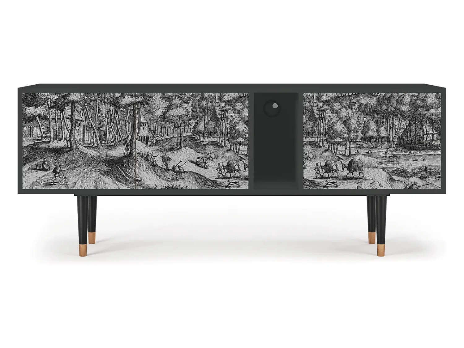 Mueble de TV - 170х69х48 cm - T1 - Rusticorum, Antracite^ Móvel De Tv