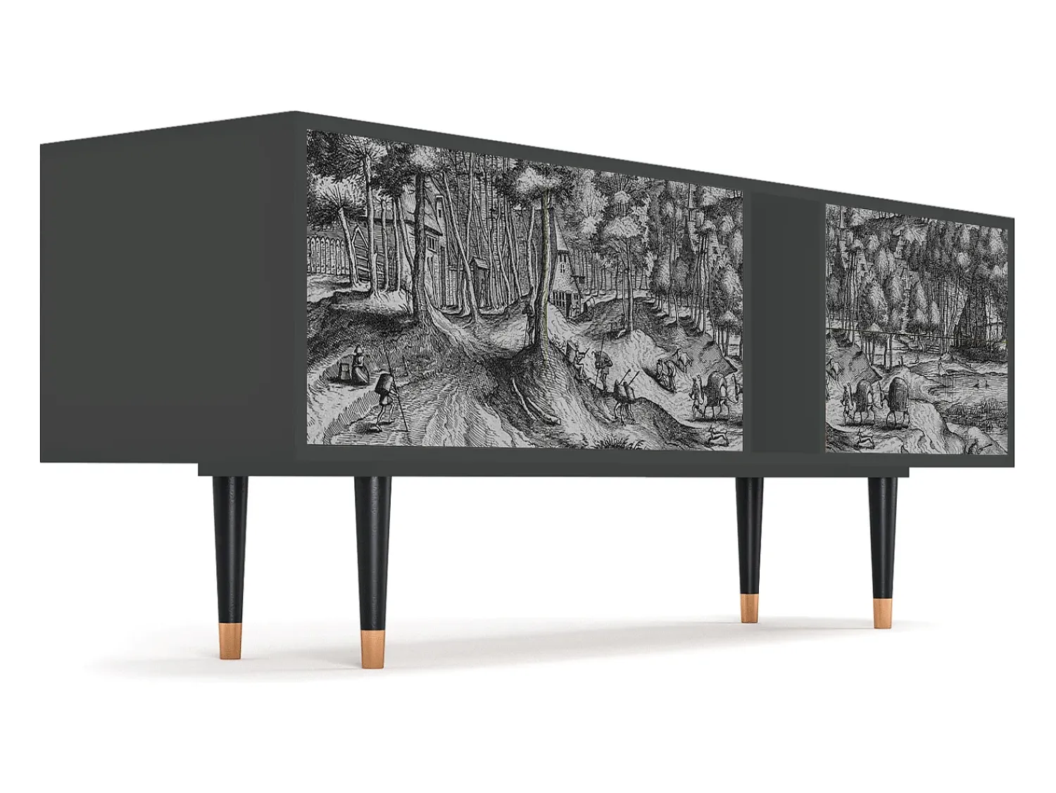 Mueble de TV - 170х69х48 cm - T1 - Rusticorum, Antracite^ Móvel De Tv