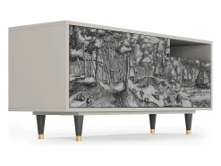 Móvel De Tv| Mueble de TV - 125х56х41 cm - T7 - Rusticorum, Areia Bege