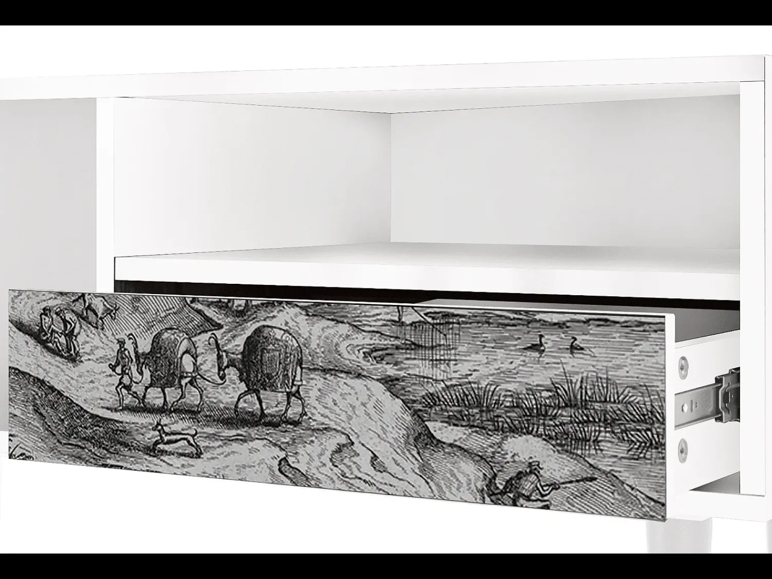 Mueble de TV - 115х59х48 cm - T3 - Rusticorum, Branco^ Móvel De Tv