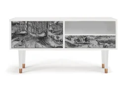 Mueble de TV - 115х59х48 cm - T3 - Rusticorum, Branco^ Móvel De Tv