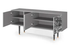 Móvel De Tv* Mueble de TV - 150х69х41 cm - T5 - Rusticorum, Cinza Cinzento