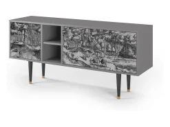 Móvel De Tv* Mueble de TV - 150х69х41 cm - T5 - Rusticorum, Cinza Cinzento