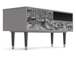 New Mueble de TV - 115х59х48 cm - T3 - Rusticorum, Cinza Cinzento