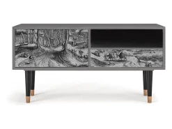 New Mueble de TV - 115х59х48 cm - T3 - Rusticorum, Cinza Cinzento